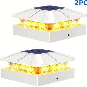 Resim Sunshine022 2 Adet Hareket Sensörlü Uzaktan Kumandalı Solar Güneş Enerjili Dış Mekan Bahçe Dekoratif Led Lamba 
