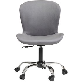 Resim Markaelz Krom Metal Ayaklı Ofis Çalışma Sandalyesi Açelya Gri 