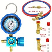 Resim Globalbloom Low Pressure Gauge Yüksek Hassasiyetli Klima Soğutucu Göstergesi 0-800psi 0-500psi Bakır Bağlantı Ev Ve Oto 