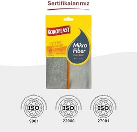 Resim Koroplast Mikrofiber Cam Bezi Tekli, Çift Taraflı Mikrofiber Temizlik Bezi 35x35 cm, Laptop, Bilgisayar, Televizyon, Telefon, Cam, Pencere, Ayna, Araba, Araç Temizliği için Toz, Tüy, Çizik Bırakmaz 