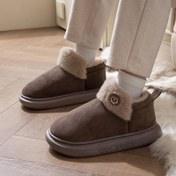 Resim COIFFORT Üniseks Kar Botları, Casual Yüksek Topuklu Outdoor Ayakkabılar, Kalın Taban Örgü Yumuşak Minimalist Ev Terlikleri, Sıcak Katı Renk Karikatür Desen, Kumaş Üst/İç, EVA Taban, Yuvarlak Parmak - Sonbahar/Kış Slip-On Ayakkabı 