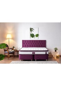 Resim Niron Violet Yatak Seti 160x200 cm Çift Kişilik Yatak Baza Başlık 