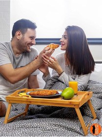 Resim Tepsi,katlanır Ayaklı Bambu Yatak Keyif Tepsisi, Portatif Tepsi 