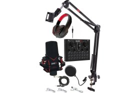 Resim Midex GMX-1 Record Head Set Condenser Mikrofon Kulaklık Ses Kartı Canlı Yayın Paketi (Telefon ve PC) 