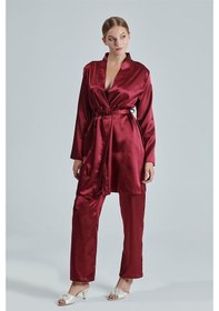 Resim Alissa 8620 Kadın Çeyizlik Saten 6'lı Set-bordo Bordo 