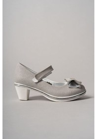 Resim EPAAVM - Topuklu Fiyonklu Gümüş Star Kız Çocuk Ayakkabı - EYL... Gümüş 