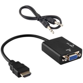 Resim Hdmı To Vga Kablo Çevirici Dönüştürücü + Ses - Hdmi To Vga Kablo 