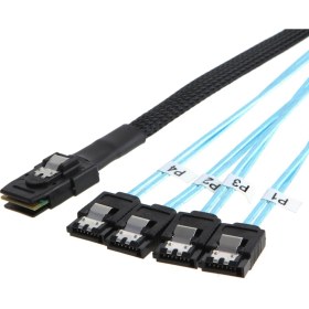 Resim Alfais 4352 Mini Sas SFF-8087 36 Pin To 4 Port Sata 7p Çevirici Çoklayıcı Kablo 