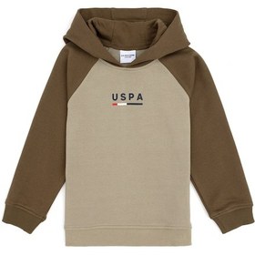 Resim U.S. Polo Assn. - Erkek Çocuk Açık Haki Kapüşonlu Sweatshirt 50293495-VR183 