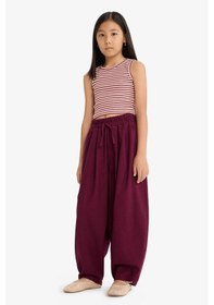 Resim Defacto Kız Çocuk Barrel Fit Pamuklu Pantolon G1620a825aubr458 Bordo 