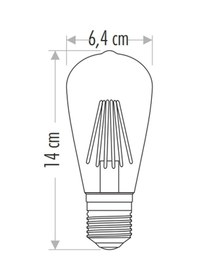 Resim Ct-4290 8w E27 2700k Sarı Led Rustik Ampul 