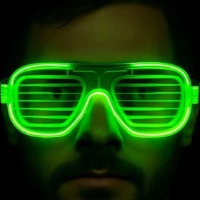 Resim MCM Group Yeşil LED Işıklı Parti Gözlüğü – Neon 3 Modlu 