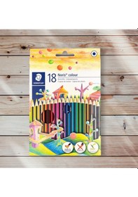 Resim Noris Kuru Boya 18 Renk Almanya Üretim 1. Sınıf Boya Kalemi Çok Renkli 