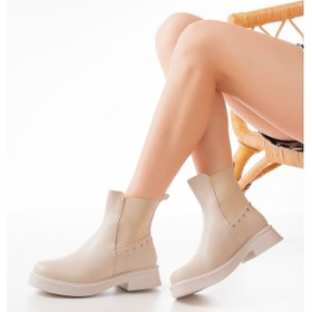 Resim 02-2005 Bej Lastikli Günlük Kadın Bot Acı Kahverengi 