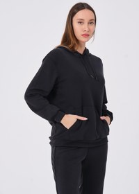 Resim Rich Kadın Yumuşak Kumaş Eşofman Takımı Eşofman Altı ve Sweatshirt 