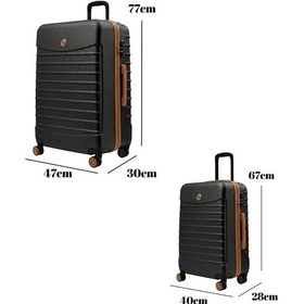 Resim 2'li Valiz Seti Büyük Boy - Orta Boy Siyah-taba 1168 Siyah - Taba 