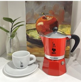 Resim Bialetti Rainbow Kırmızı Mokapot 6 Cup 