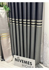 Resim Nivemeshome Didim Ft671537 V-502 Lacivert 1/3 Sık Pileli Fon Perde Apm Lacivert 