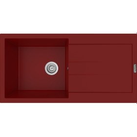Resim Polex Cristalüx Granit Evye P-X1 Bordo Tezgah Altı Ve Tezgah Üstü Mutfak Evyesi 98x49.5 CM 