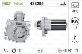 Resim MARŞ MOTORU 1.8kw 15 DİŞ CROSSLAND-GRANDLAND-P208-P308-P508-P2008-P3008-P5008-C3-C4-C5- DS3-DS4-DS7 1.2-1.6 THP START-STOP 