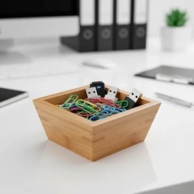 Resim Doğal Bambu Kare Çerezlik ve Sunum Kasesi - 10X10 cm Kahvaltılık Zeytinlik, Sosluk, Drajelik ve Kahve Yanı Lokumluk (1 Adet) 