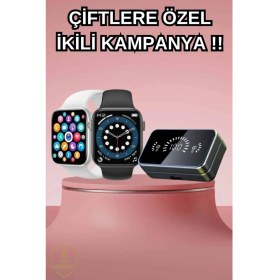 Resim Zengezur Powerbank Bluetooth Kulaklık ve Yeni Model Akıllı Saat Seti Anc Özelliği Dokunamatik 