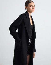 Resim Moxe 100% Virgin Wool Black Coat - 40 