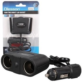 Resim Olesson 1642 12-24v 100w 70cm Kablolu 2'li Araç Çakmak Çoklayıcı 