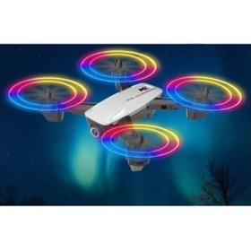 Resim Çift Kameralı Drone Led Işıklı Wifi App Ve Uzaktan Kumanda Kontrollü Quadcopter Katlanabilir Şarjlı 