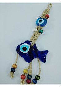 Resim Makrome Balık Nazar Boncuğu 6 6 Cm Duvar Dekoru Hediyelik Eşya 