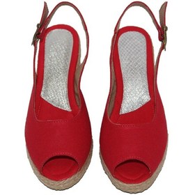 Resim Kadın Dolgu Topuklu Rahat Yazlık Keten Sandalet 001 