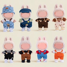 Resim 17cm Mini Bebek Kıyafetleri Labubu için, Moda ve Sevimli Kıyafetler, Ladie DIY Bebek Aksesuarları için Uygun, Bebek veya Ayakkabı Olmadan Tam Kıyafet Seti, Anahtarlık ve Çanta Süslemesi 