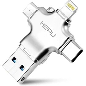 Resim Hobimtek Kart Okuyucu 4 In 1 Otg Lightning Type-c Micro To Usb 3.0 Tf Kart Otg Çevirici Dönüştürücü Adaptör 