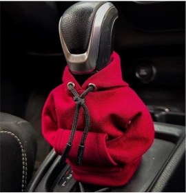 Resim Kapşonlu Vites Ve El Freni Örtüsü - Araba İçin Kırmızı Aksesuar 