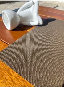 Resim 2'li Yıkanabilir File Kumaş Amerikan Servis Kahverengi 