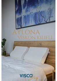 Resim Visco Yastık Aylona Ortopedik Yastık Viskon Kılıflı 55x35x11-7 Cm 