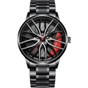 Resim 2xudc GN6275-1A Yaratıcı Erkek Lüks Spor Araba Saatler 3D Spor Jant Tekerlek Göbeği Kol Saati Araba Lastiği Erkek Kuvars Saatler (Yurt Dışından) 