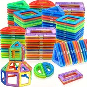 Resim Kış için doğum günü hediyeleri için çeşitli renklerde DIY Manyetik Yapı Blokları, Büyük STEM İnşaat Oyuncak Seti, Öğrenme İçin Eğitici Manyetik Oyuncaklar 