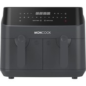 Resim MONCOOK Çift Hava Fritözü - 2'si 1 Arada Airfryer 9L, 2 x 4,5L Sepetli 