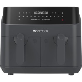 Resim MONCOOK Çift Hava Fritözü - 2'si 1 Arada Airfryer 9L, 2 x 4,5L Sepetli 