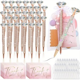 Resim 6 adet Zarif Kristal Süslemeli Düğün Kalemleri, Metalik Kaplama, Ergonomik Tasarım ve Twist Kapatma - Gelin Duşları, Düğünler, Ofis Hediyeleri, Düğün Kırtasiyeleri, Gelin Duşu Hediyeleri, Lüks Görünüm, Dayanıklı Yapı 