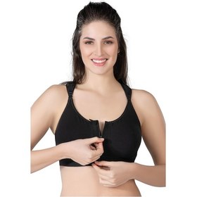 Resim Siyah Mı Emay 184 B Önden Fermuarlı Sporcu Penye Sütyen Siyah 