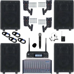 Resim Lastvoice Elit Plus Paket-1 Profesyonel Ses Sistemi Mikser Amfi Hoparlör Mikrofon 