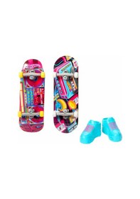 Resim Hot Wheels Skate Retro Temalı İkili Parmak Kaykay Ve Ayakkabı Hxl 