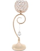 Resim Suntek Çay Işık Mumluk Şamdan Düğün Ziyafet Merkezinde Altın 