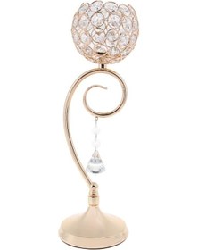 Resim Suntek Çay Işık Mumluk Şamdan Düğün Ziyafet Merkezinde Altın 