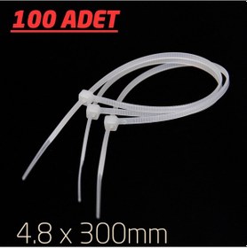Resim Plastik Cırt Kelepçe Kablo Bağı 100 Adet 4.8 X 300Mm 