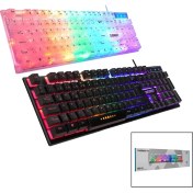 Resim Everest Kb-24 Gökkuşağı Işıklı USB Kablolu Oyuncu Klavye 155CM Kablo (4887) 