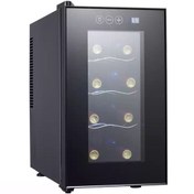 Resim GÜMRÜK BEY Termoelektrik Şarap Soğutucu | 8 Şişe Kapasiteli | 23 Litre 8-18°C Temperli Cam Şarap Saklama Dolabı 