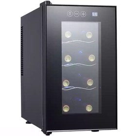 Resim GÜMRÜK BEY Termoelektrik Şarap Soğutucu | 8 Şişe Kapasiteli | 23 Litre 8-18°C Temperli Cam Şarap Saklama Dolabı 